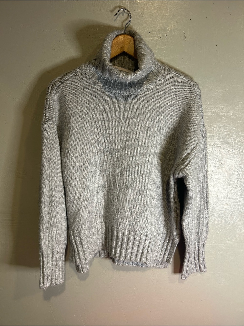 Women's Heather Gray Turtleneck Knit Sweater